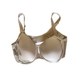 Elomi Nude Tan Bra Women’s Plus Size 42I Underwire Support Wide Straps Neutral